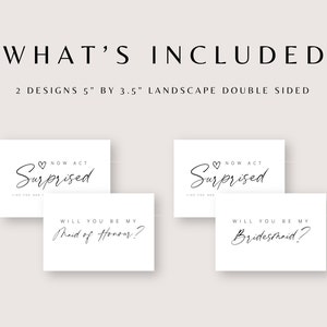 Bridesmaid proposal now act surprised bridesmaid proposal card template maid of honour card matron of honour card bridal party card template image 4