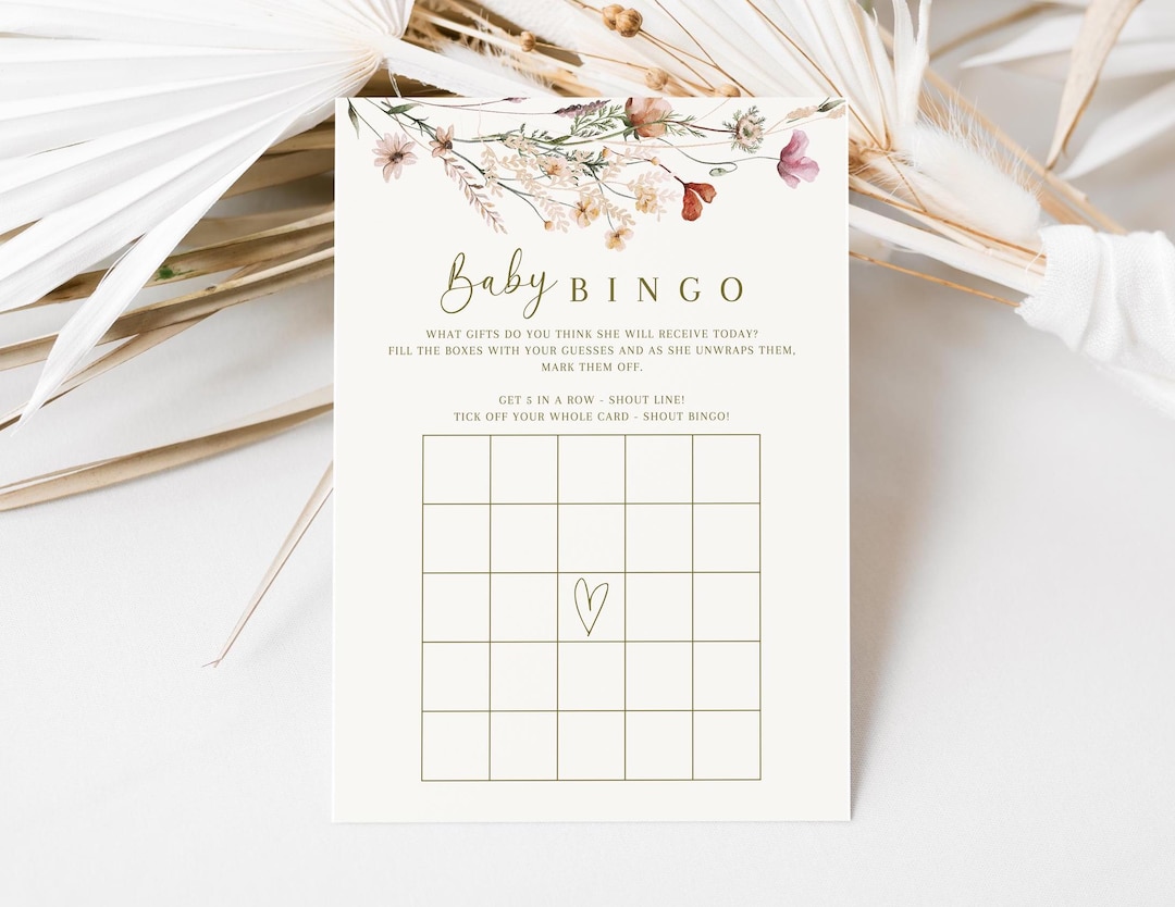 Baby in Bloom Baby Bingo Baby Shower Game Printable Baby Shower Games