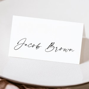 Minimal wedding place card template Modern Place Card Template Printable Wedding name tag Wedding Name Card template Elegant Place Card