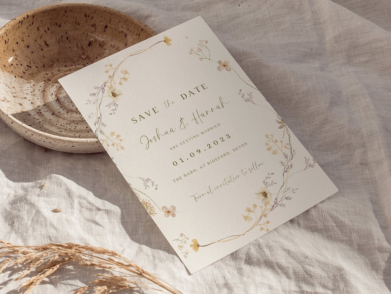 wildflower save the date invitation
