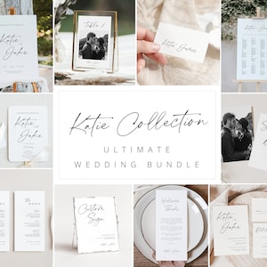 Minimalist wedding reception sign bundle Modern Reception Template Bundle Printable Minimalist Wedding Bundle Template Wedding Signage