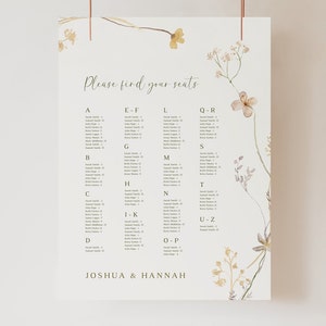 Stoelindeling met wilde bloemen bruiloft bord wilde bloemen tabel plattegrond bruiloft stoelen plattegrond geperste bloem stoelen plattegrond bloemen bruiloft tafelschikking