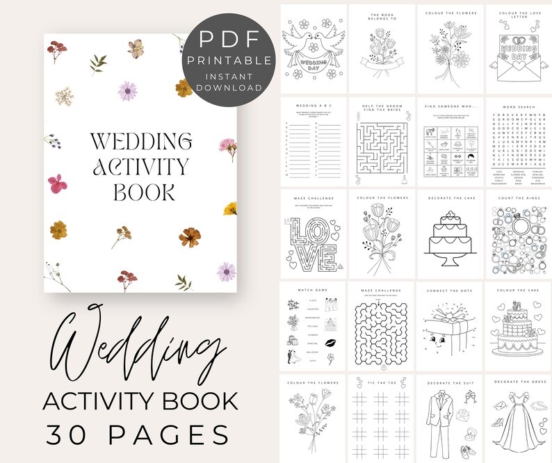 kids activity packs wedding kids activities printable