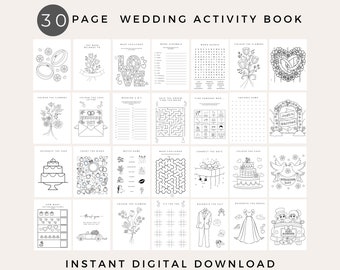 Simple kids activity packs fun wedding reception entertainment toddlers printable children's colouring and games booklet