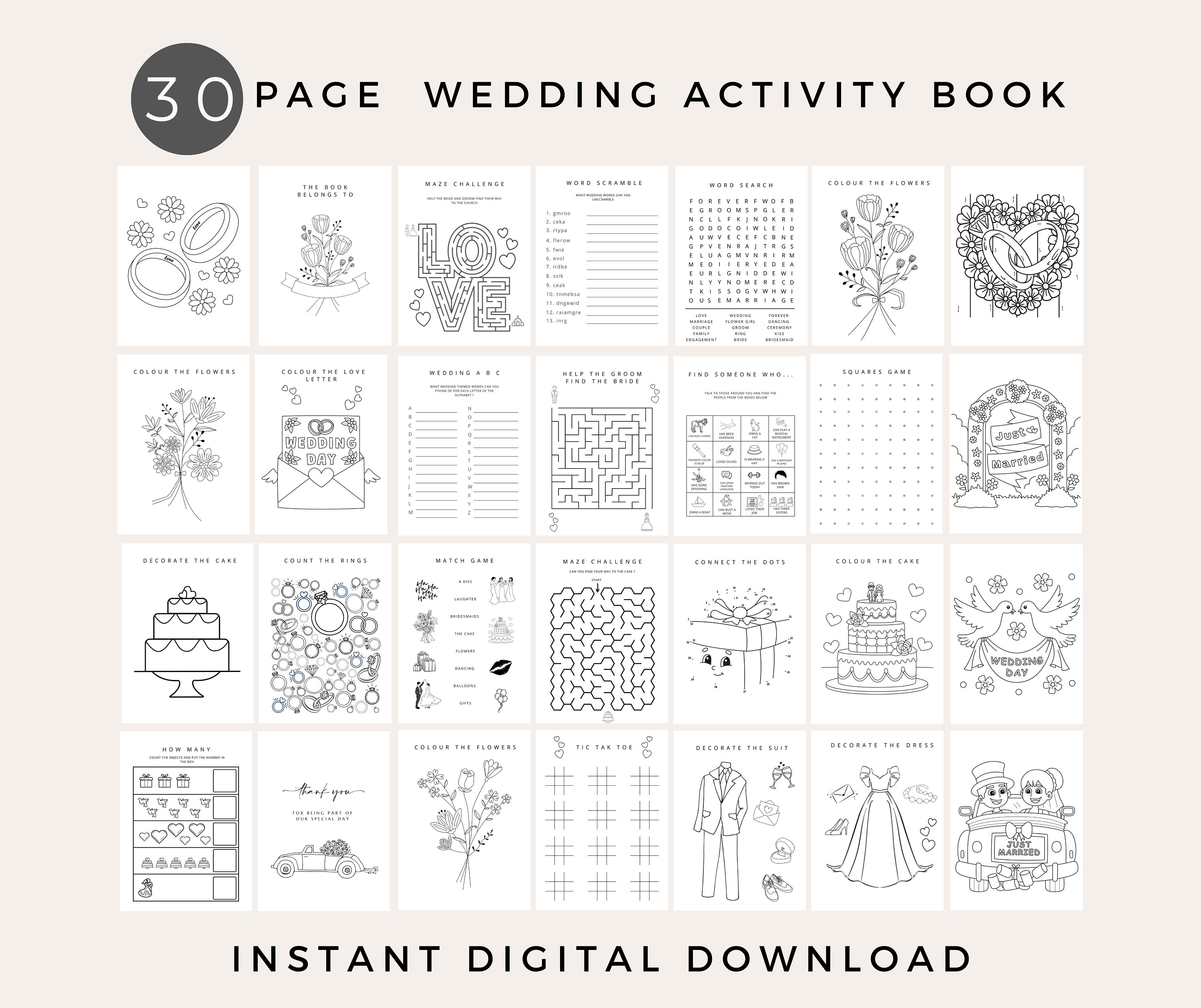 Simple Kids Activity Packs Fun Wedding Reception Entertainment Toddlers — free download