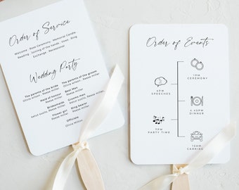 Wedding program fan template wedding fan program timeline wedding timeline fan printable wedding program modern wedding program template