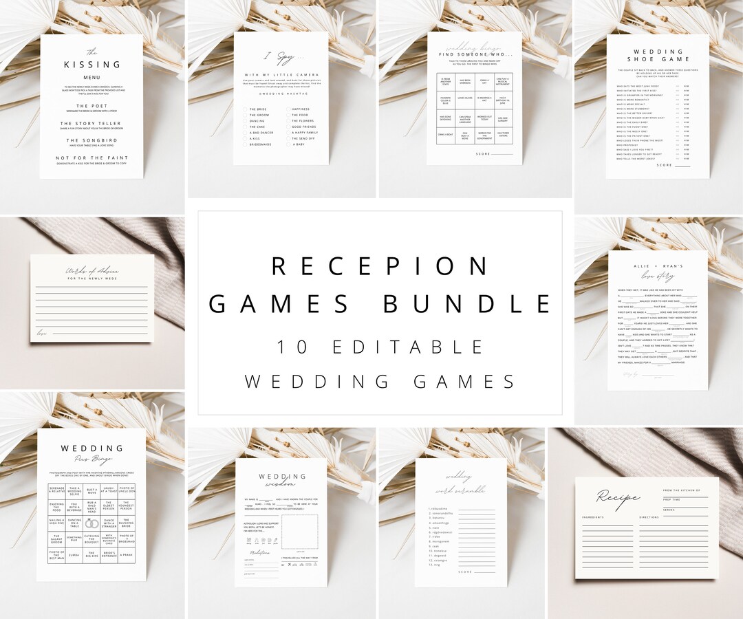 Wedding Games Bundle Wedding Reception Games Wedding Ice Breaker Games ...