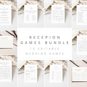Wedding Games Bundle Wedding Reception Games Wedding Ice breaker games Wedding Table Games Editable Wedding Bundle printable party games
