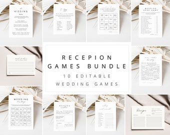 Wedding Games Bundle Wedding Reception Games Wedding Ice breaker games Wedding Table Games Editable Wedding Bundle printable party games