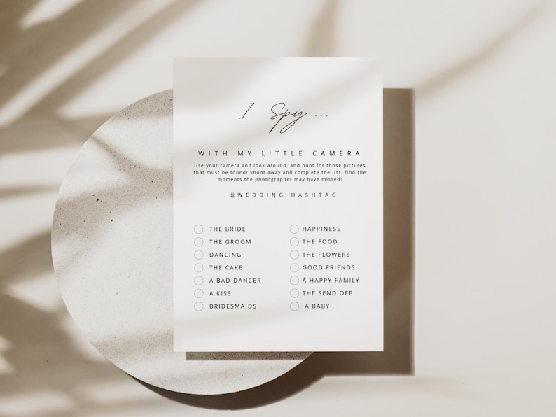 printable guest activity table card instant download