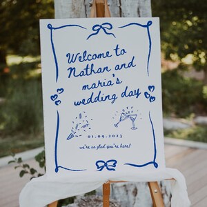 Handwritten Welcome Sign Template Whimsical Illustrated Theme Reception ...