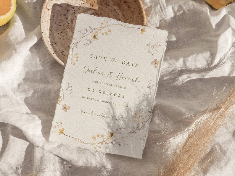 wild flower save the date template