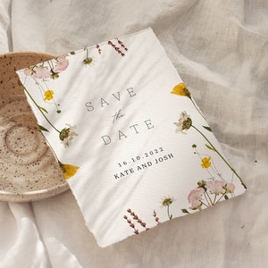 Réservez la date florale de fleurs sauvages pour faire gagner la date Faire-part de mariage fleurs pressées Faire-part de mariage fleurs sauvages imprimable Faire-part de mariage fleurs sauvages
