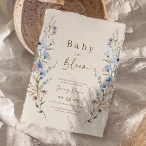 Baby in bloom Floral Baby Shower Invitation Suite Edytowalny, wydrukowany, cyfrowy szablon Dostosowywalny Przyszła mama Kobiety w ciąży po raz pierwszy