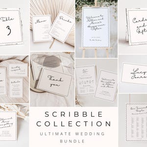 Whimsical Wedding Signage Bundle: Hand-Drawn Canva Templates