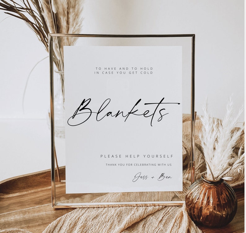 Wedding Blanket Sign Template Blanket Sign for Wedding Modern Etsy