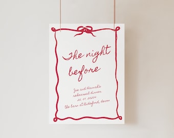 The night before Rehearsal dinner welcome sign whimsical welcome sign hand drawn welcome sign handwritten wedding template Canva