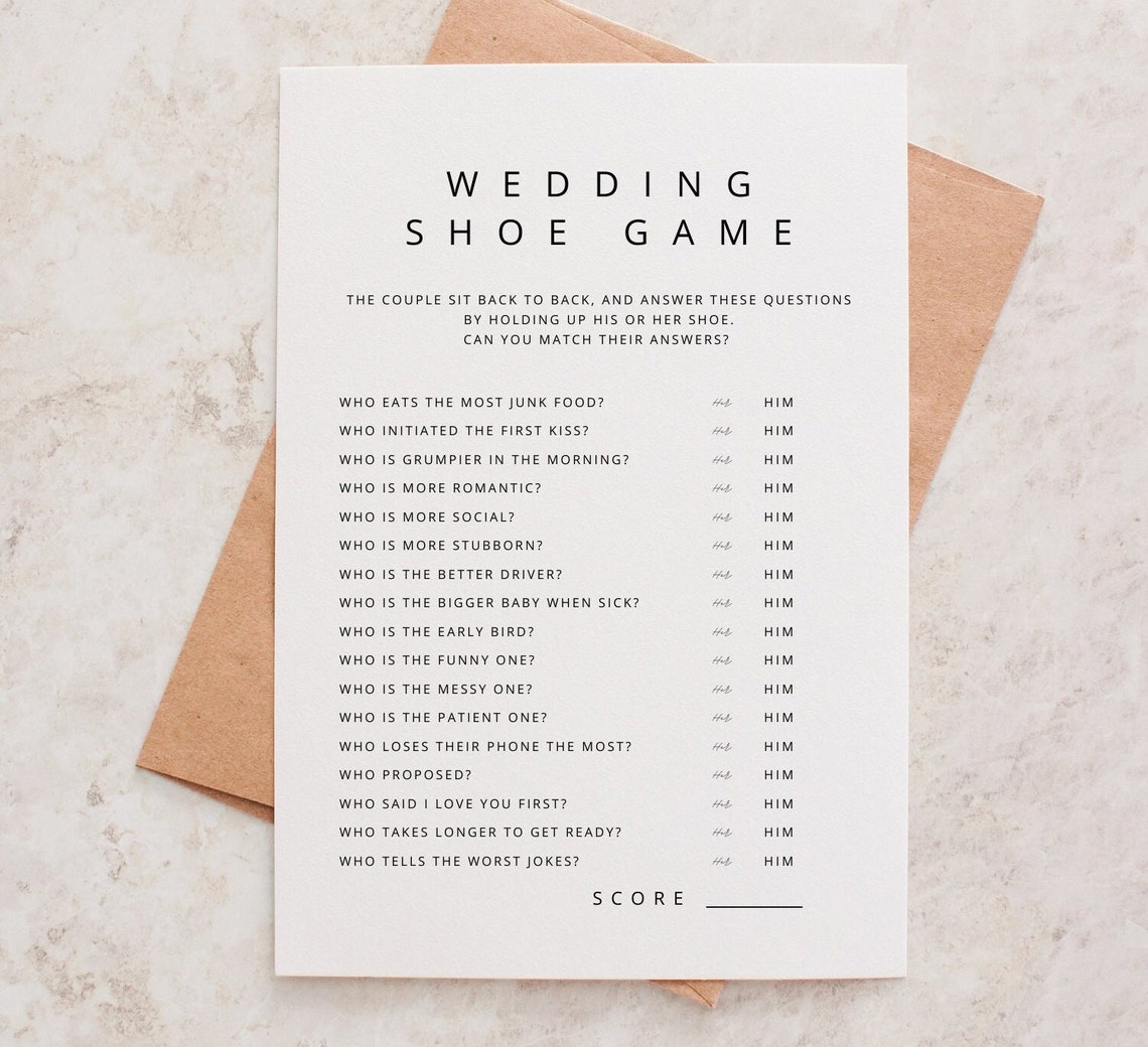 Wedding Games for Reception Wedding Shoe Game Wedding Etsy