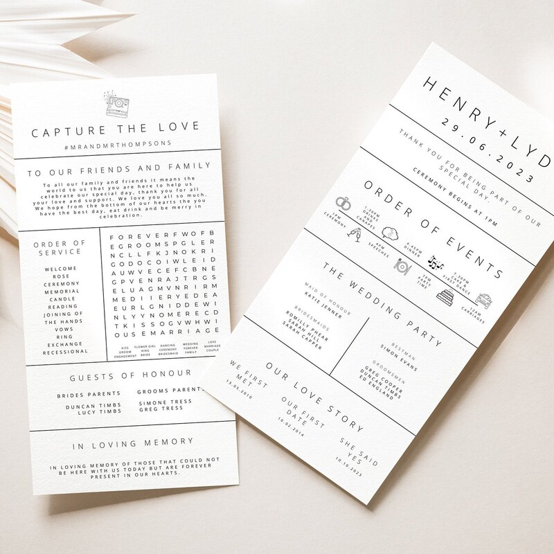 Unique Wedding Programs - Etsy