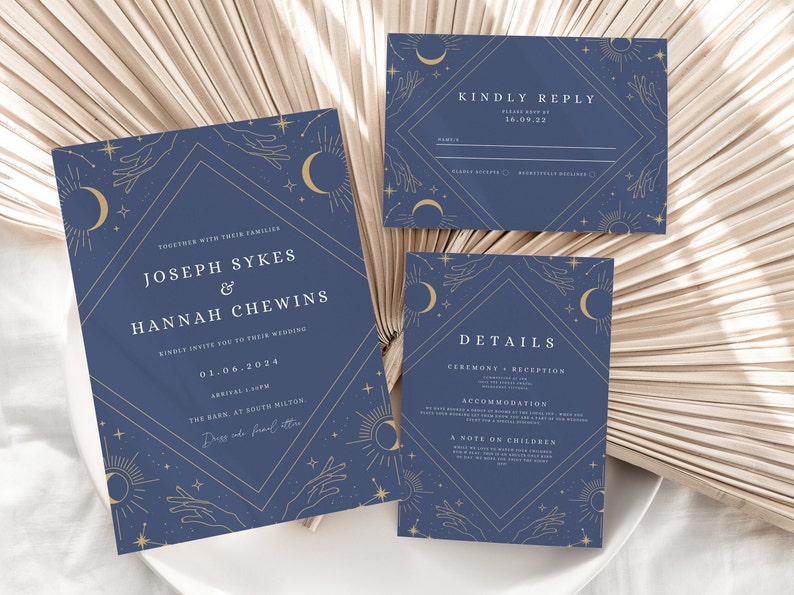 Blue Wedding Printable Invite