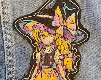 Toppa ricamata Marisa Kirasame Touhou Project // Toppa fanart con personaggio anime