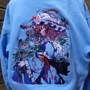東方 西行寺幽々子 パーカー 東方 スウェットシャツ 刺繍 アニメ 服