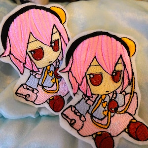 Set di due toppe del progetto Satori Komeiji Touhou, toppa ricamata, pacchetto di toppe anime kawaii Toppe Iron Sew