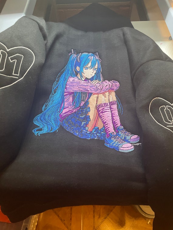 Hoodie anime hoodies, embroidered clothing