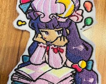 Patchouli Knowledge Touhou Project Embroidered Patch // Art Anime Character Fanart Chibi Patch