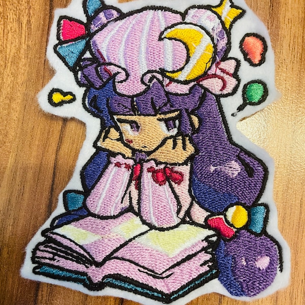 Patchouli Knowledge Touhou Project Embroidered Patch // Art Anime Character Fanart Chibi Patch