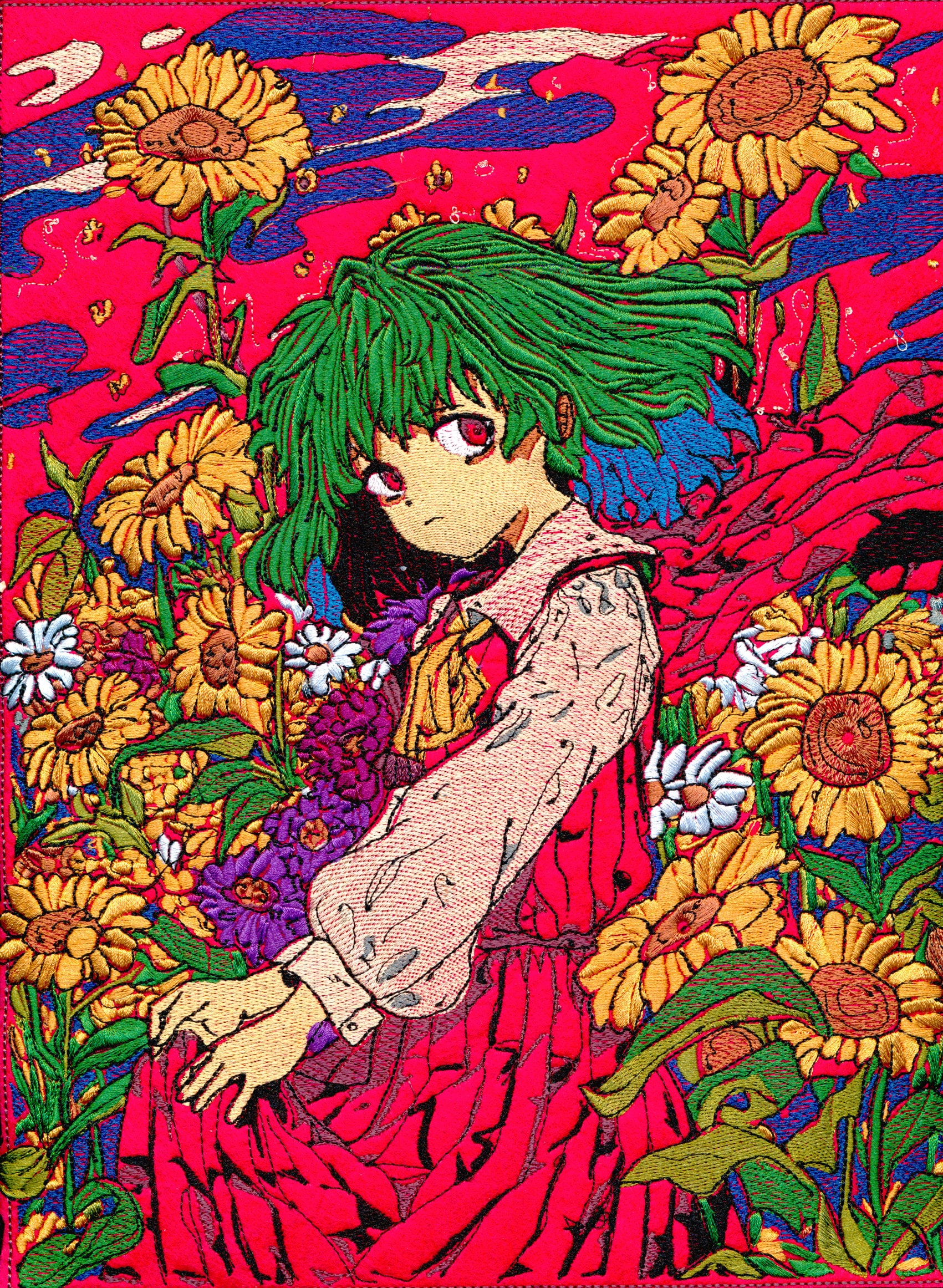 【yuka】DAIRIKU COUPLE BORDER EMBROIDER Yuuka Kazami 'flower Storm' Touhou Project Embroidered Patch
