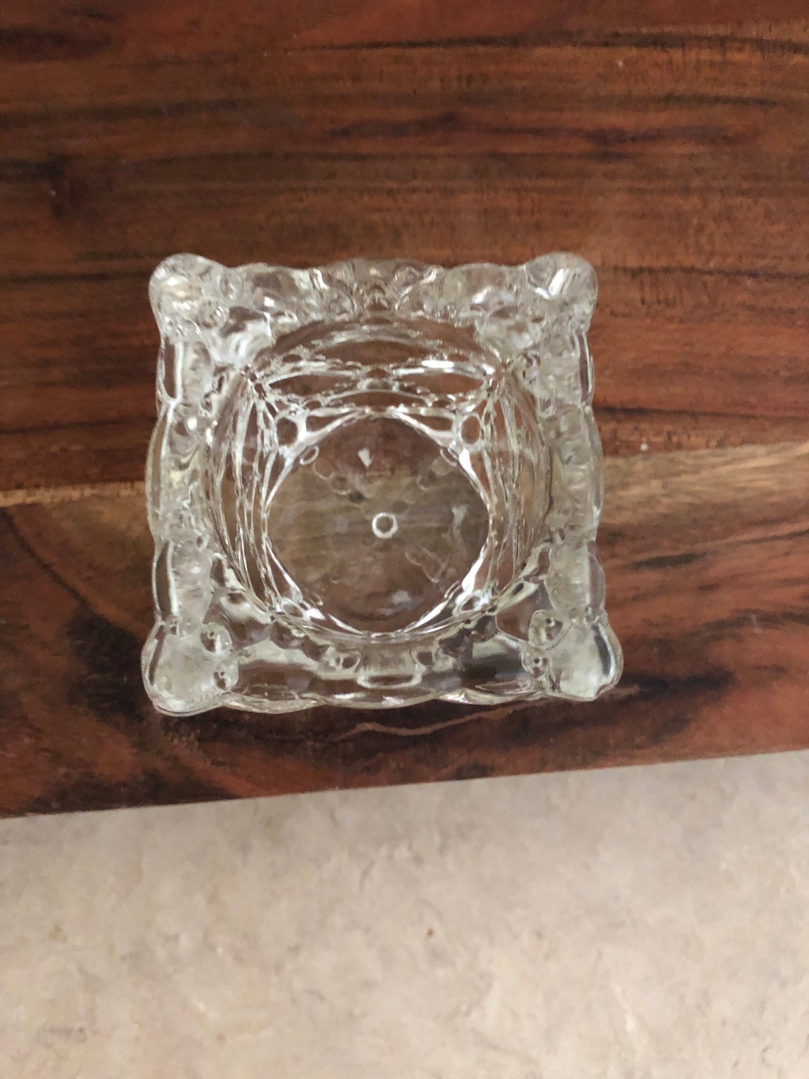 Partylite Quilted Crystal Candle Holders Pair Clear Vintage Etsy