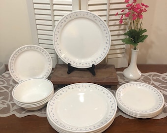 Scalloped Embossed Bone China Dinnerware Set Service for 2 Wedding Housewarming Gifts LA JOLIE MUSE 6 Piece White Porcelain Scalloped Embossed Bone China Dinnerware Set Service for 2 Wedding Housewarming Gifts LA JOLIE MUSE 6 Piece White Porcelain