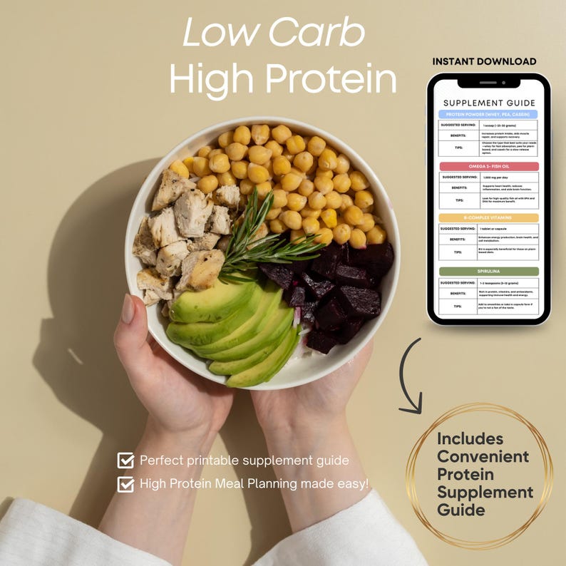 Simplify your high-protein meal planning with this printable grocery list, designed to help you shop smart and make healthy food choices. Ideal for weight loss, muscle building, and supporting a protein-rich diet