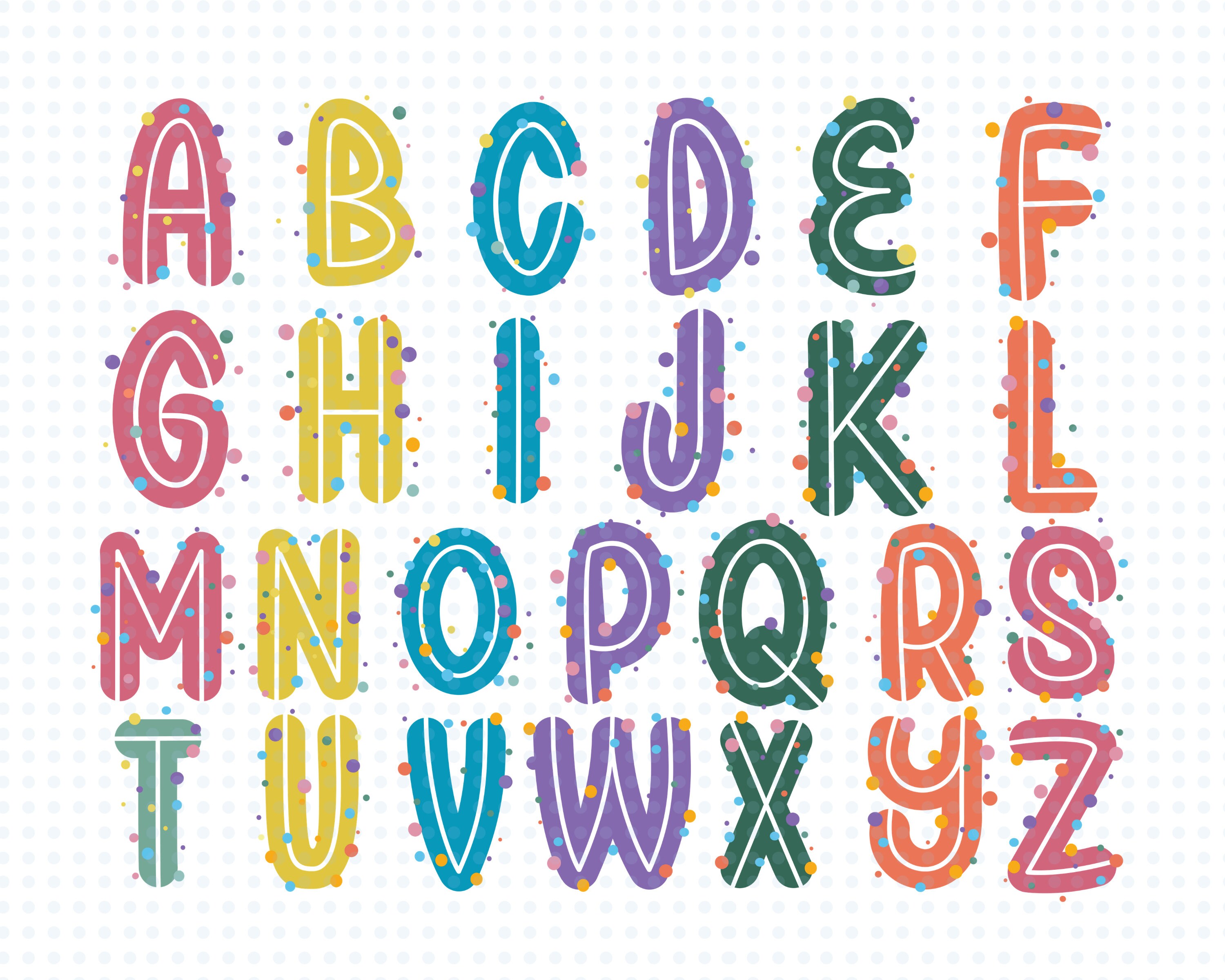 Alphabet Clip Art Graphics Digital Alphabet Clipart Pastel Images and