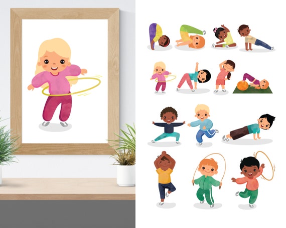 Oefenende Kinderen Clipart Oefenende Kinderen Clipart
