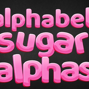 Pink Sugar Alphabet Clipart: Handgemalte Aquarell Buchstaben (PNG Digitale Bilder)