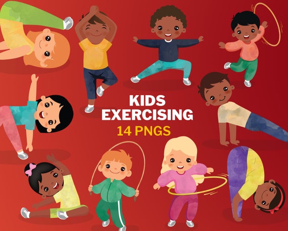 Kids Exercise Clip Art