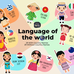 Idioma del Mundo - Gráficos educativos infantiles. Lenguajes infantiles, Diversidad infantil, Clipart infantil