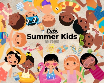 Summer Kids Clipart: Educational Graphics (PNG)