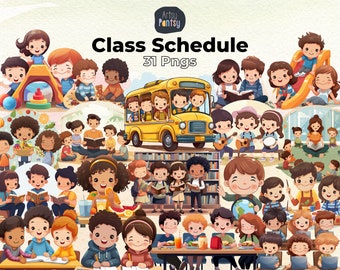 Kinder Klassenzimmer Stundenplan Clipart: Schulfächer PNG Bilder (31 Dateien)