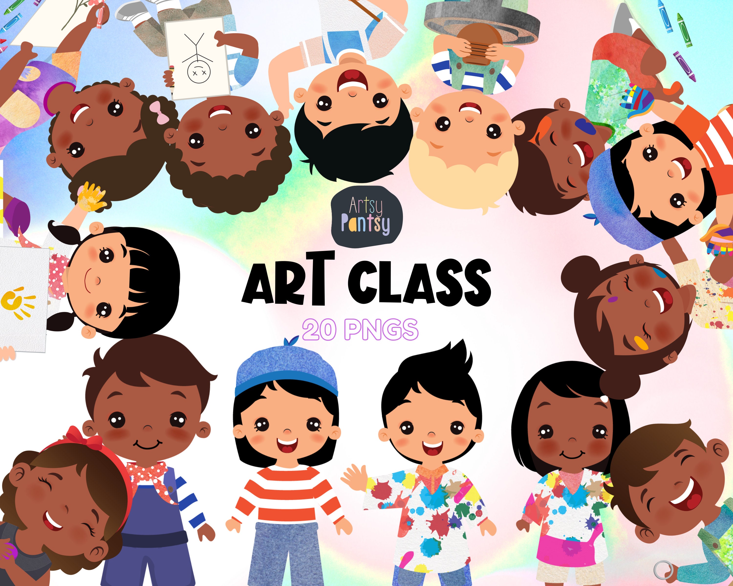 Painting Kids Clipart Paint Brush Clipart Paint Clipart - Etsy
