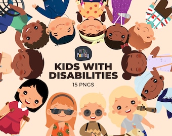 Disability Awareness Clip Art: Caring Kids PNG Images