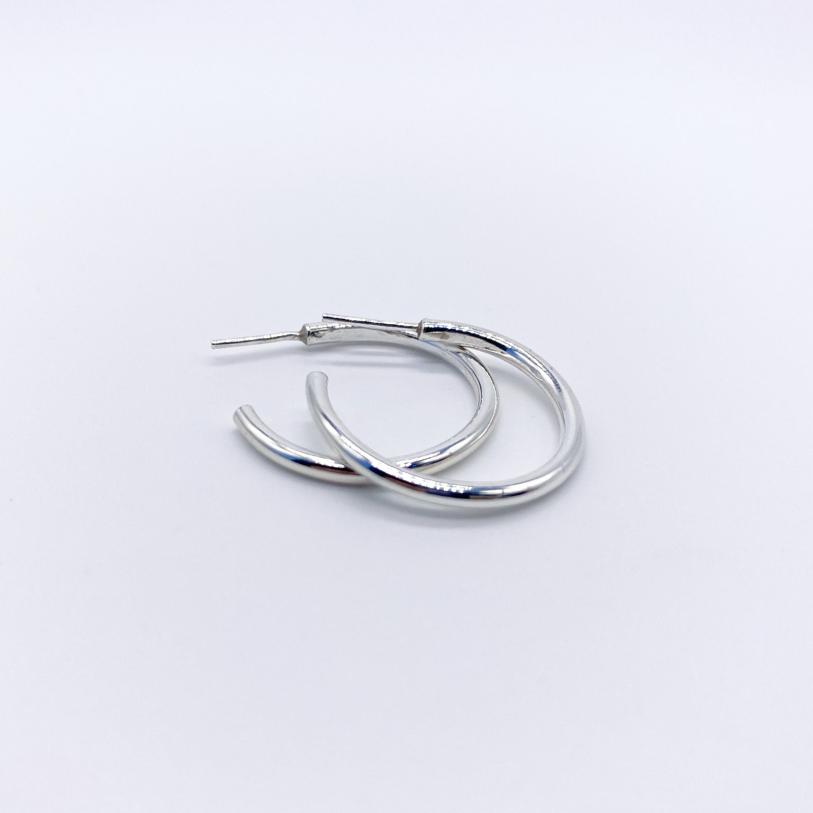 Sterling Silver Hoop Earrings Medium Sized Hoop Earrings Etsy UK