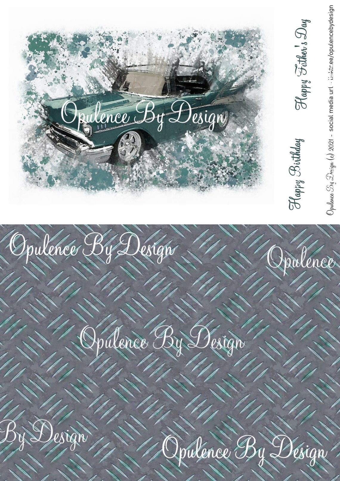 Classic Car PDF Digital download Design Sheet Includes the | Etsy
