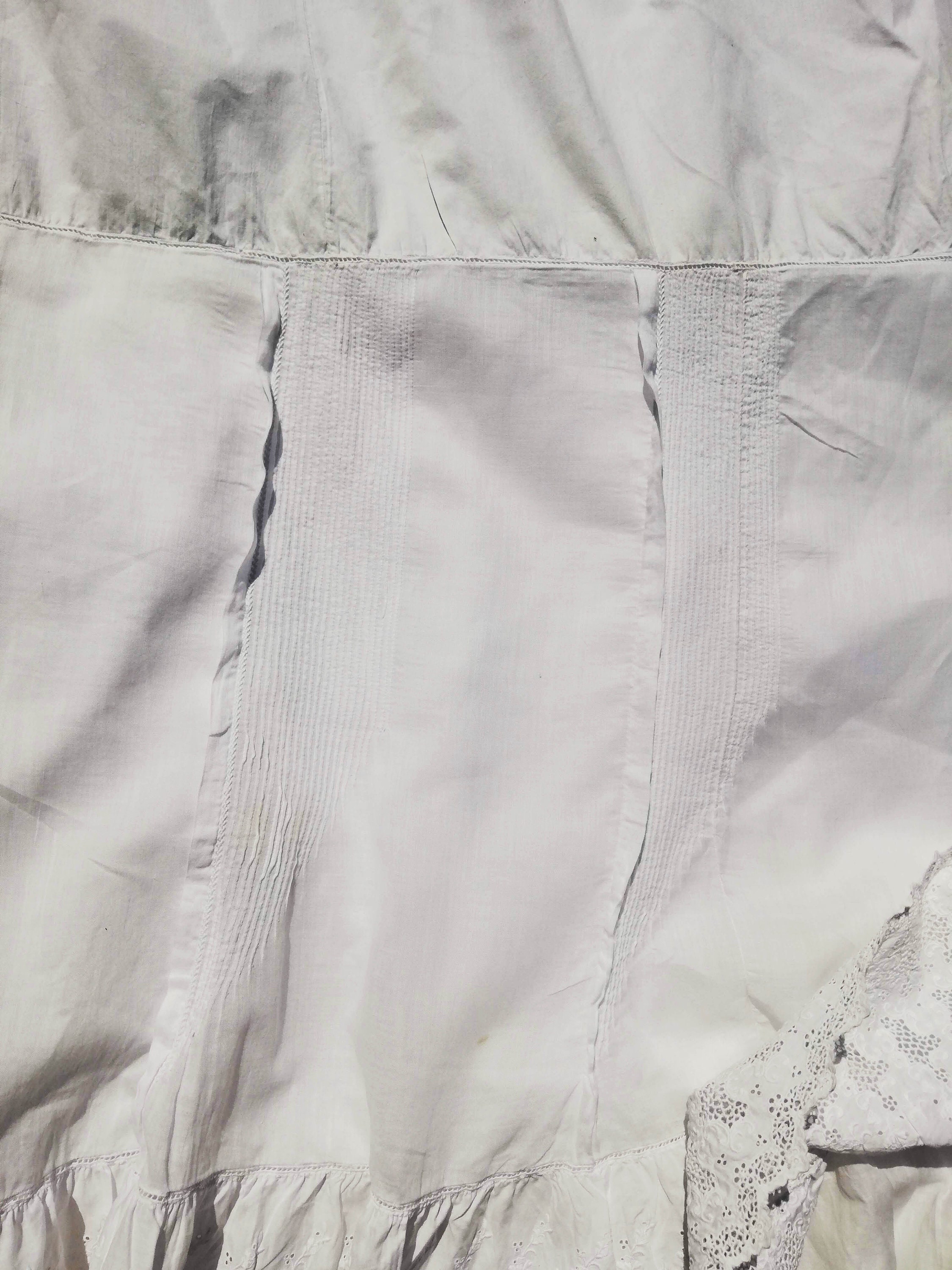 Antique Circa 1900 Original Crisp White Cotton Peasant Petticoat ...