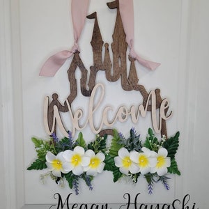 Plumeria wall decor, castle wooden wall decor, hawaii wall decor, fern, plumeria, castle decor, welcome sign