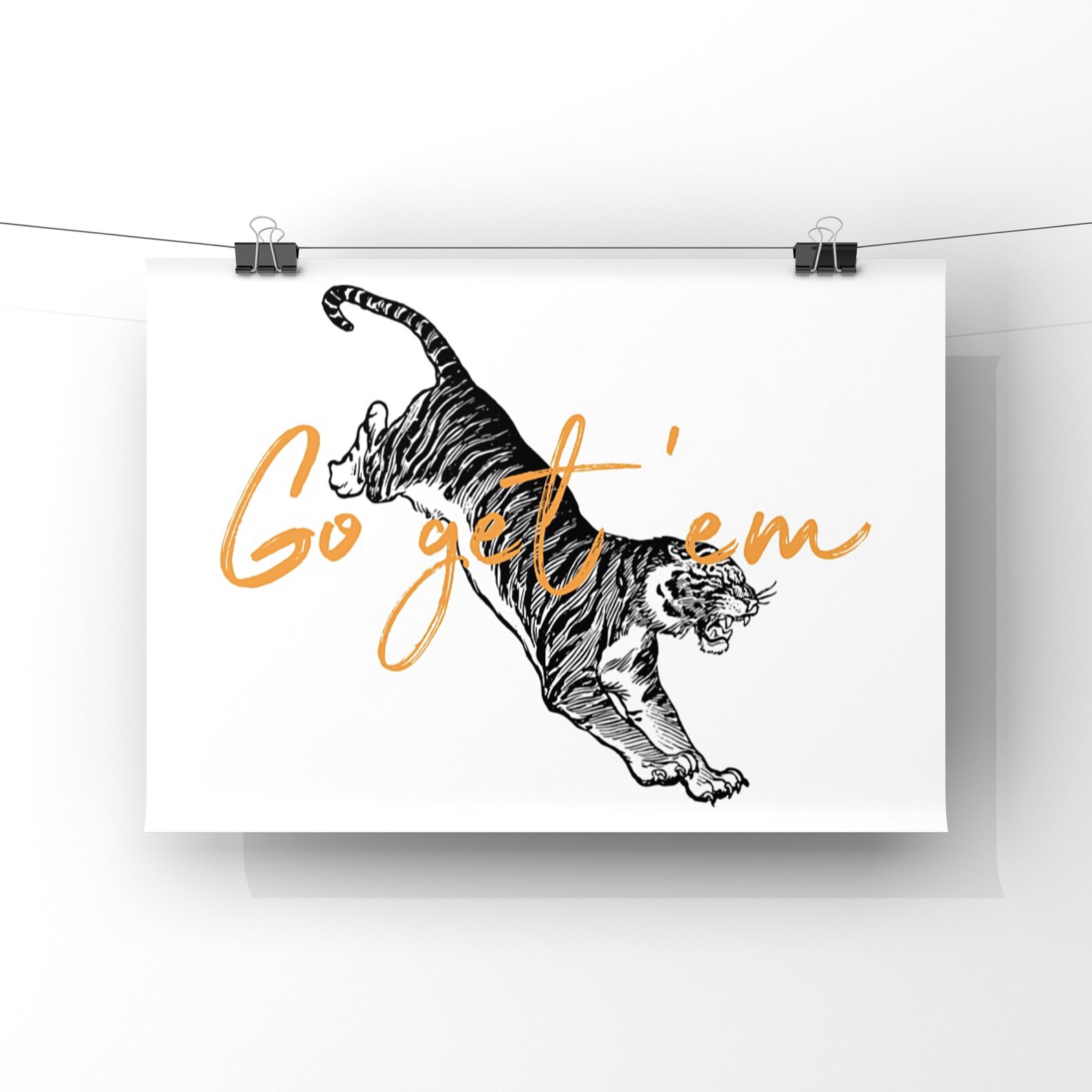 Go get 'em Tiger print Etsy