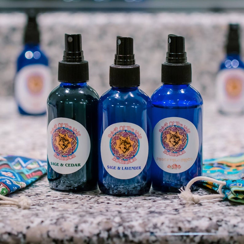 Native American Sacred Sage Smudge Spray - Cleansing Spray - Evil Removal Spray - Sage Spray - Spirit Stone