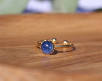 Minimalist ring | Natural stone ring | Adjustable ring | Gold-plated or fine gold-plated adjustable ring